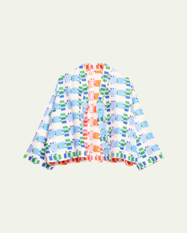 Tina Reversible Geometric Kakanias Kimono Jacket